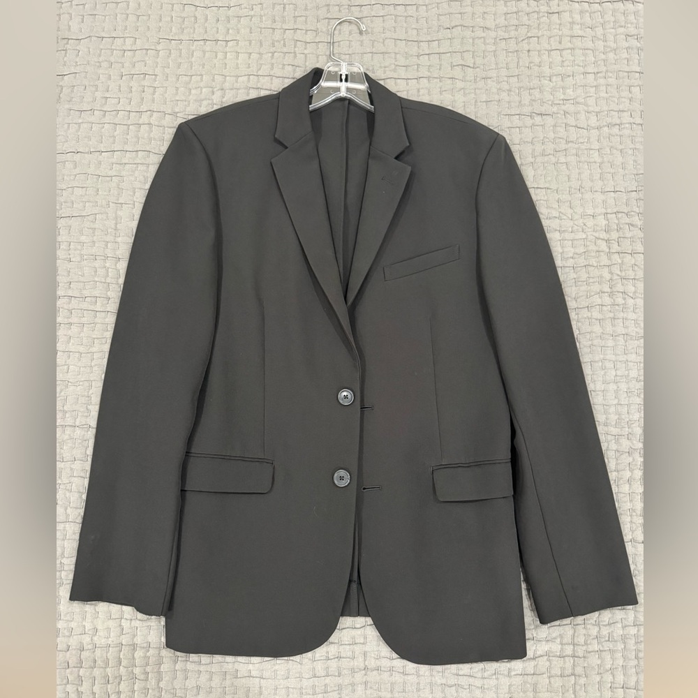 Mens Black Suit Jacket Machine Washable by &Collar